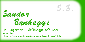 sandor banhegyi business card